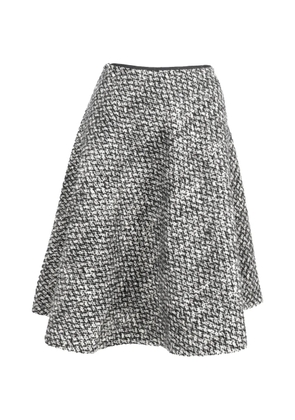 Prada Pre-Owned tweed knee-length wool skirt - Black