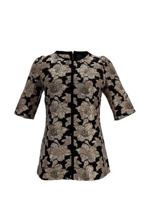 Marni Pre-Owned floral-jacquard short-sleeve top - Gold