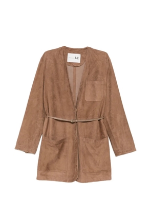 Manzoni 24 patch-pocket belted suede jacket - Brown