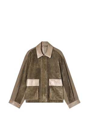 Giorgio Armani suede bomber jacket - Brown