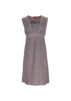 Missoni Pre-Owned knitted V-neck mini dress - Brown