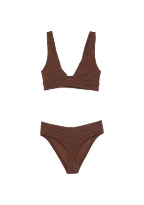 Hunza G V-neck wide straps beachwear - Brown