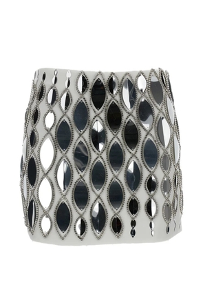 DES PHEMMES crystal-embellished mini skirt - White