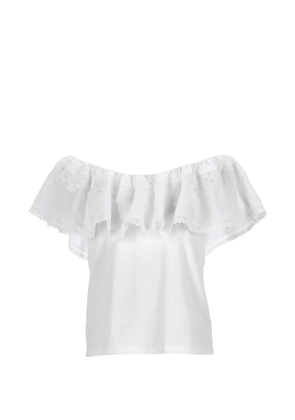 SANDRO off-the-shoulder cotton blouse - White