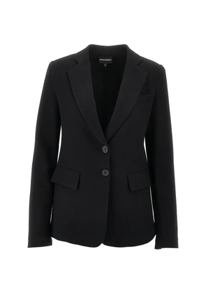 Emporio Armani herringbone single-breasted blazer - Black