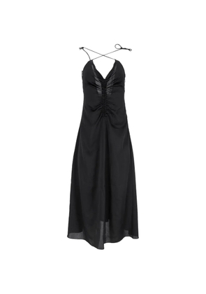 SANDRO ruched spaghetti strap dress - Black