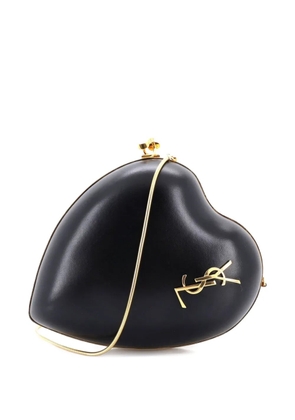 Saint Laurent Pre-Owned Love Heart Chain Box Leather Small clutch bag - Black