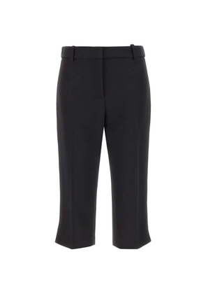 Elisabetta Franchi satin-bands tailored cropped trousers - Black