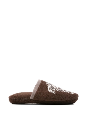 Versace jacquard medusa slippers - Brown