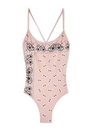 Palm Angels paisley-print criss-cross swimsuit - Pink
