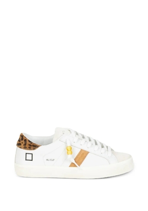 D.A.T.E. leopard panel sneakers - White
