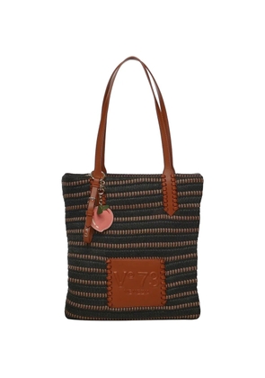 V°73 striped top handle shoulder bag - Black