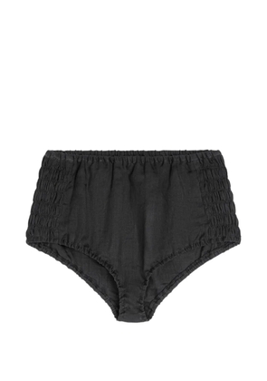 DRIES VAN NOTEN shirred micro shorts - Black