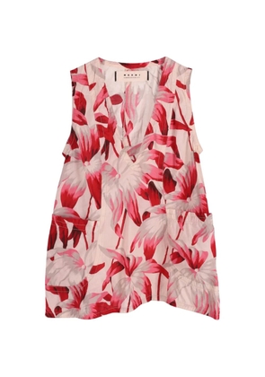 Marni sleeveless floral top - Red