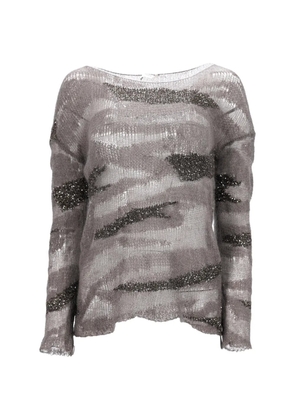 Saint Laurent Pre-Owned camouflage-patterned sweater - Grey