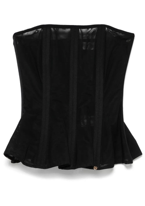 NISSA semi-sheer corset top - Black