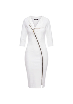 ROSERRY zip-fastening midi dress - White