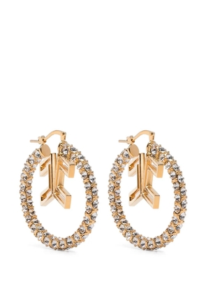 Elisabetta Franchi logo-detail embellished earrings - Gold