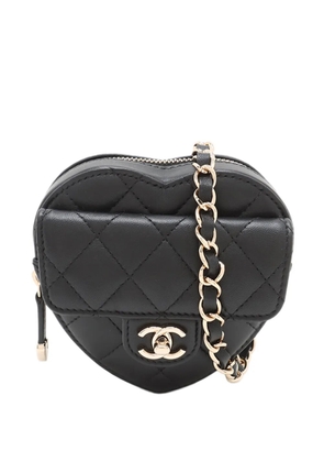 CHANEL Pre-Owned 2021 Mini Lambskin CC in Love Heart belt bag - Black