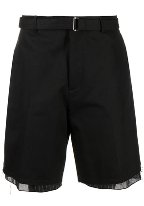 Lanvin contrast-trim cotton Bermuda shorts - Black