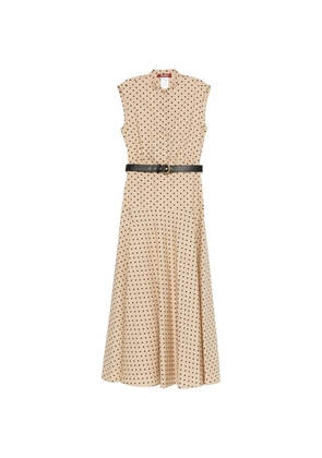 Max Mara polka-dot belted midi dress - Neutrals