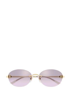 Cartier Eyewear oval rimless sunglasses - Gold