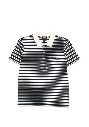 A.P.C. striped pocket polo - Blue