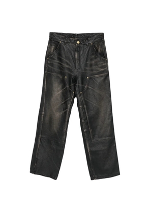 KAMIYA panelled leather trousers - Black