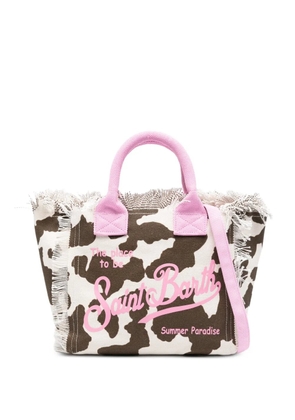 MC2 Saint Barth fringed cow print bag - Neutrals