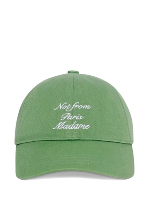 Drôle De Monsieur slogan calligraphy-embroidery cap - Green