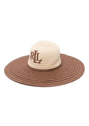 Lauren Ralph Lauren logo-appliqué paper sun hat - Neutrals