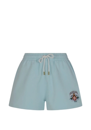 Casablanca embroidery drawstring trousers - Blue