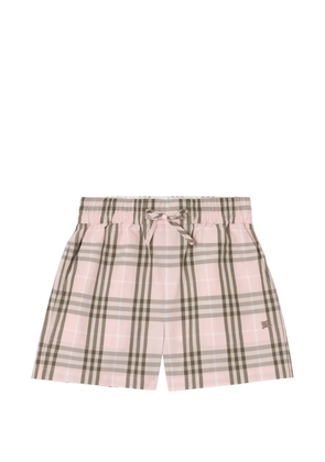 Burberry check cotton shorts - Pink