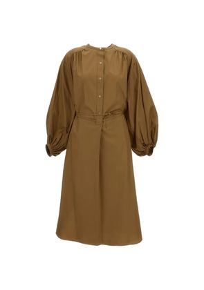 LouLou de Saison balloon-sleeved midi dress - Brown