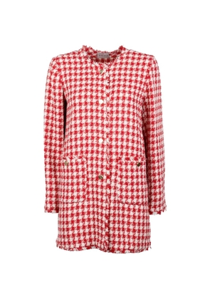 Marella Emme check-pattern fringed-edges jacket - Red