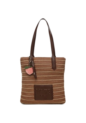 V°73 woven top handle shoulder bag - Brown