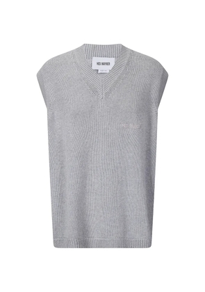 Hed Mayner embroidery v-neck gilet - Grey