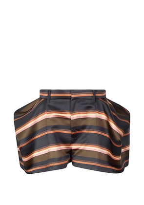 sacai horizontal-stripe shorts - Green