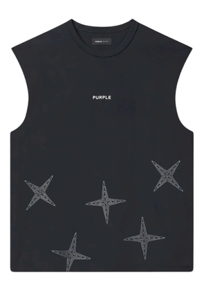 Purple Brand star-detail sleeveless vest - Black