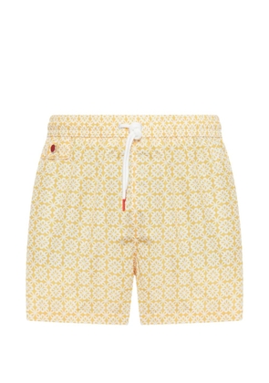 Kiton floral-print swim shorts - Yellow