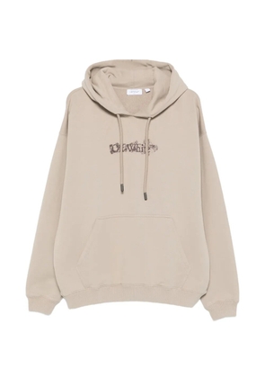 Off-White floral embroidery hoodie - Grey