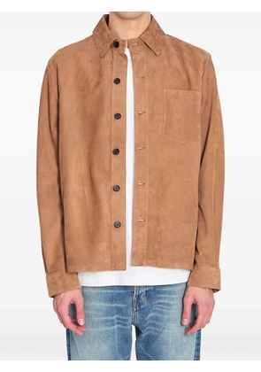 Arma button suede overshirt - Brown