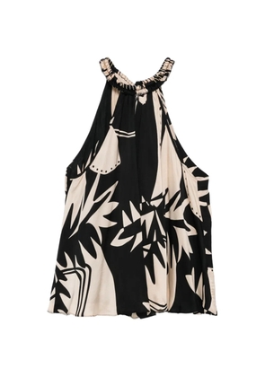 Poupette St Barth flora-print halterneck top - Black