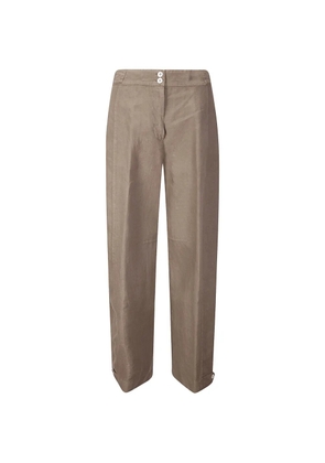 M.S.M Milano straight-leg linen trousers - Brown
