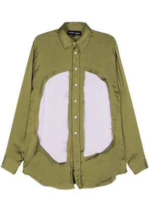 Edward Cuming patchwork-detailing shirt - Green