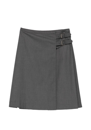 DUNST buckle A-line midi skirt - Grey