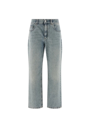 Brunello Cucinelli high-waist cotton jeans - Blue
