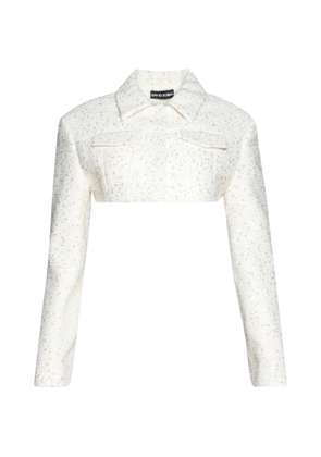 David Koma sequin-embellished cropped jacket - White