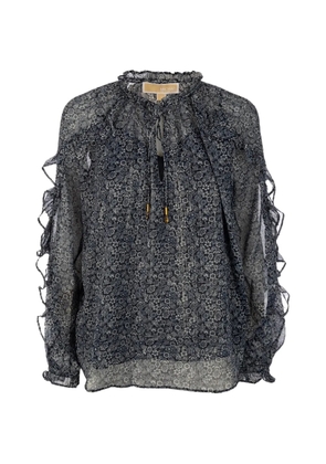 Michael Kors ruffled floral blouse - Blue