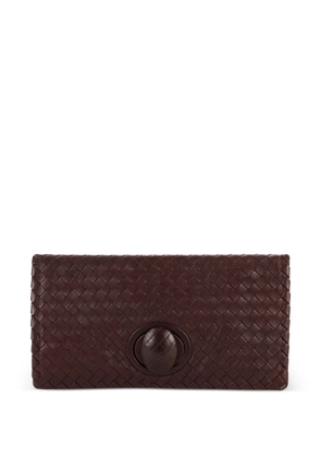 Bottega Veneta Pre-Owned turn-lock leather clutch bag - Red